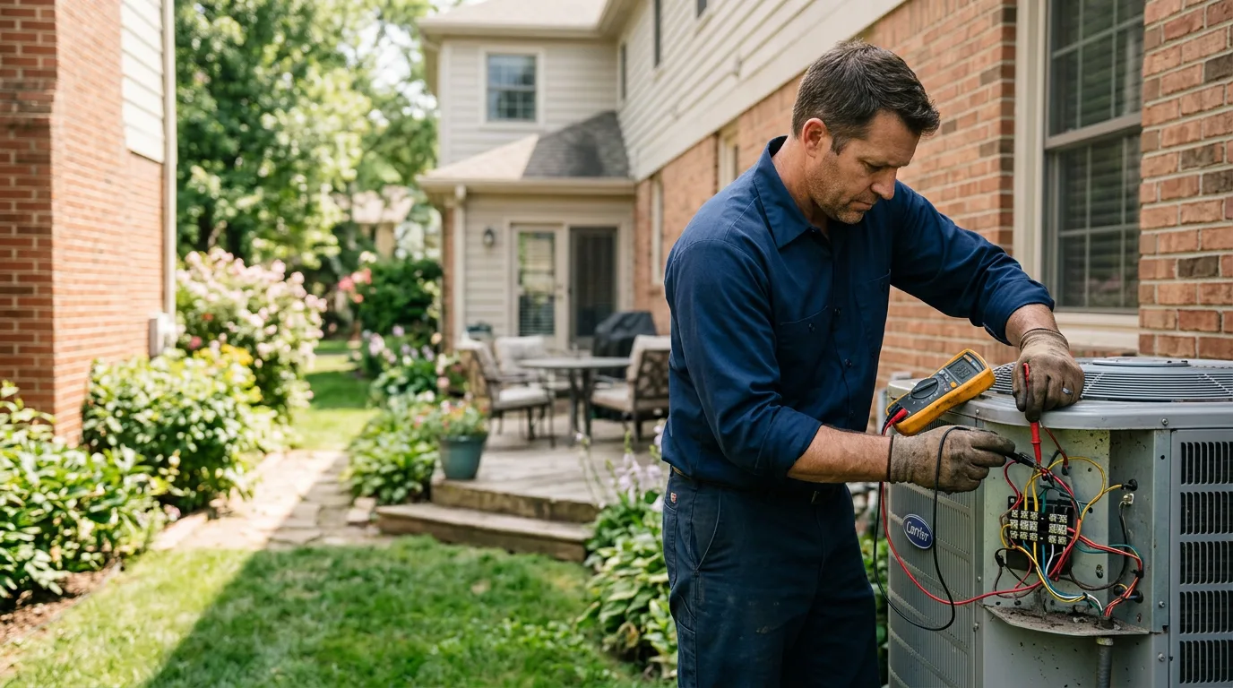 HVAC technician working near Bluff Springs, IL
